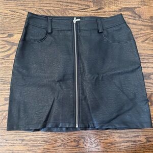 Honey Punch Black Faux Leather Mini Skirt